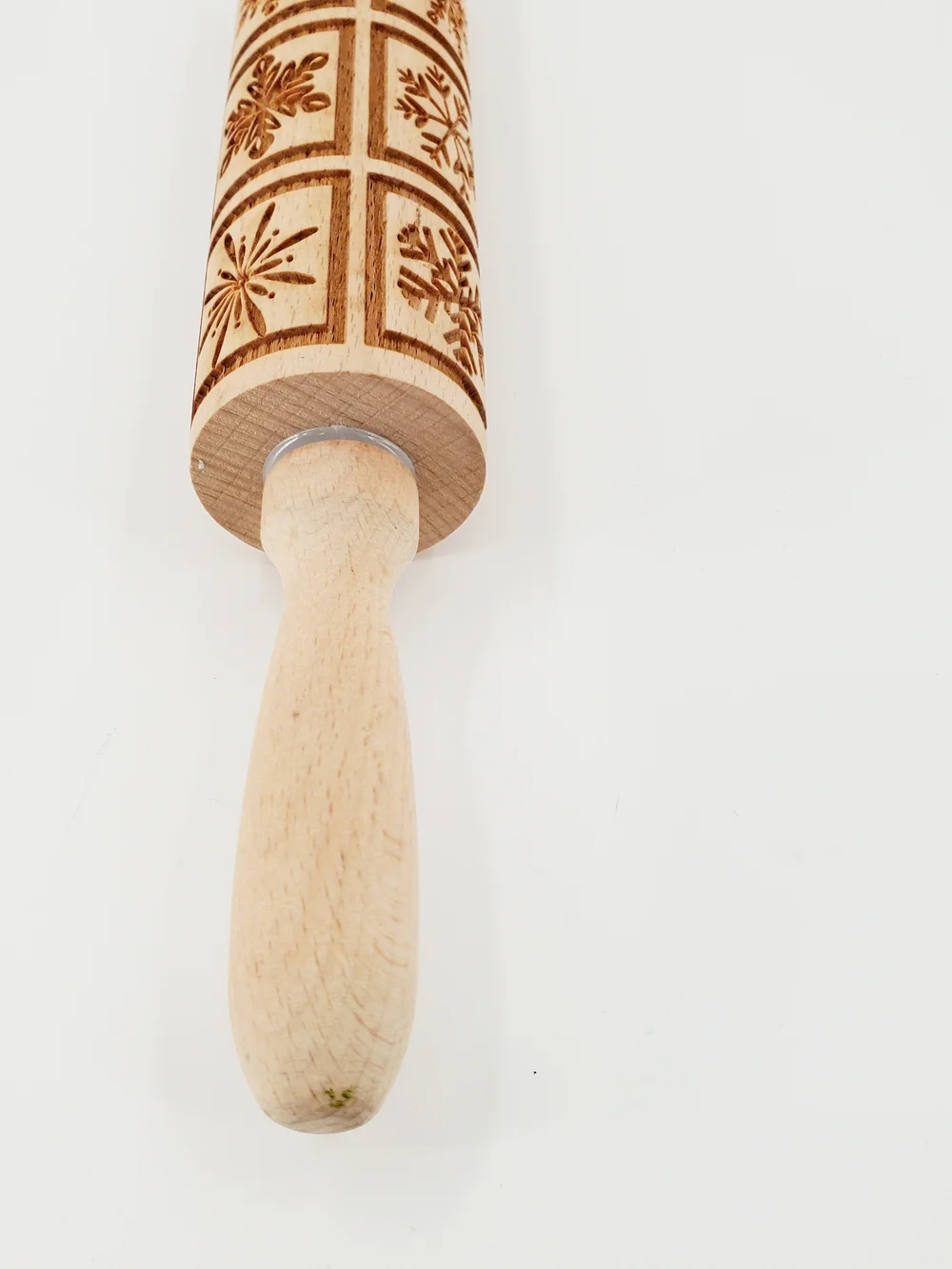 Snowflake Wooden Rolling Pin Embossing Christmas 14